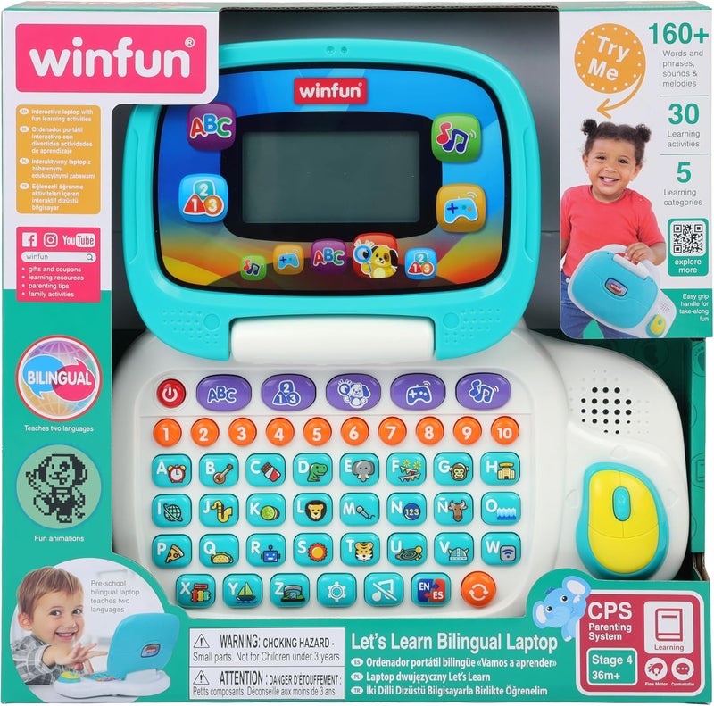 Winfun Let's Learn Bilingual Kids Laptop - Image 1